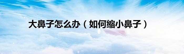 大鼻子怎么办(如何缩小鼻子)