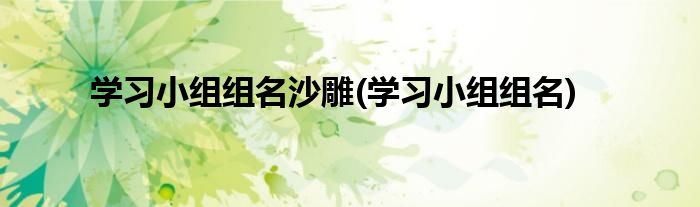 学习小组组名沙雕(学习小组组名)