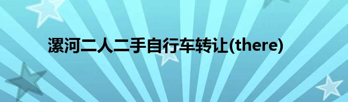 漯河二人二手自行车转让(there)