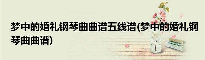 梦中的婚礼钢琴曲曲谱五线谱(梦中的婚礼钢琴曲曲谱)