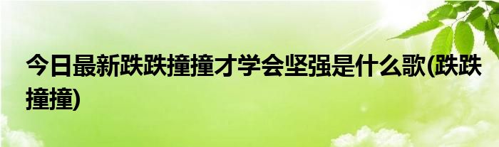 今日最新跌跌撞撞才学会坚强是什么歌(跌跌撞撞)