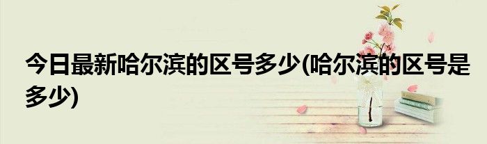 今日最新哈尔滨的区号多少(哈尔滨的区号是多少)