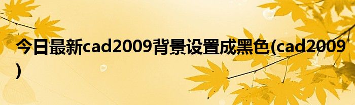 今日最新cad2009背景设置成黑色(cad2009)