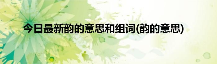 今日最新韵的意思和组词(韵的意思)
