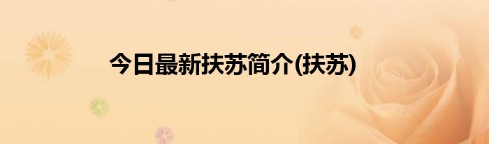 今日最新扶苏简介(扶苏)