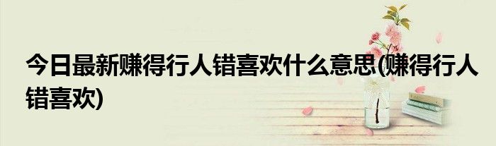 今日最新赚得行人错喜欢什么意思(赚得行人错喜欢)
