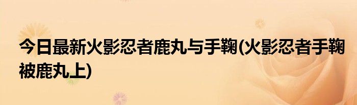 今日最新火影忍者鹿丸与手鞠(火影忍者手鞠被鹿丸上)