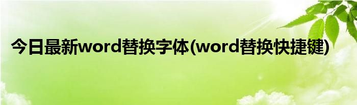 今日最新word替换字体(word替换快捷键)