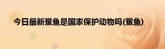 今日最新鲎鱼是国家保护动物吗(鲎鱼)