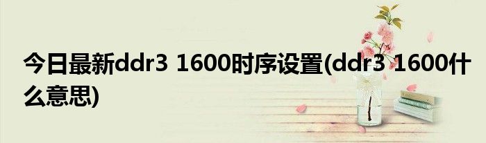 今日最新ddr3 1600时序设置(ddr3 1600什么意思)