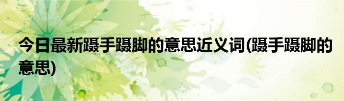 今日最新蹑手蹑脚的意思近义词(蹑手蹑脚的意思)