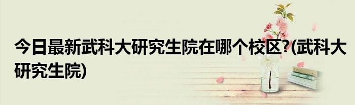今日最新武科大研究生院在哪个校区?(武科大研究生院)