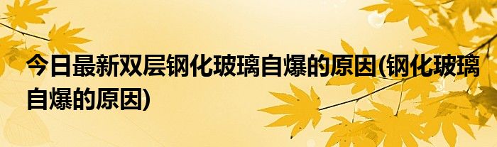今日最新双层钢化玻璃自爆的原因(钢化玻璃自爆的原因)