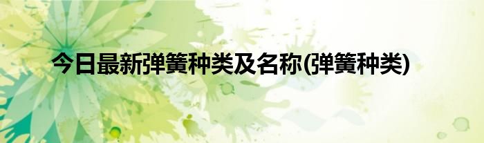 今日最新弹簧种类及名称(弹簧种类)