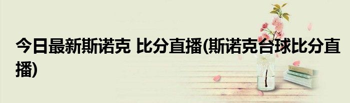 今日最新斯诺克 比分直播(斯诺克台球比分直播)