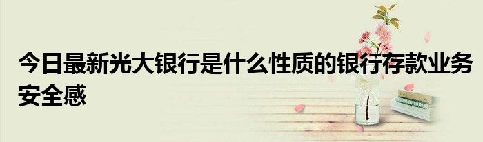 今日最新光大银行是什么性质的银行存款业务安全感