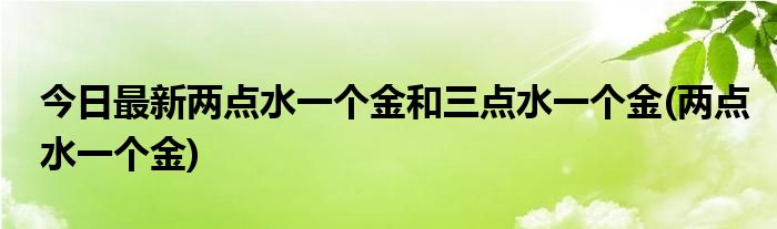 今日最新两点水一个金和三点水一个金(两点水一个金)