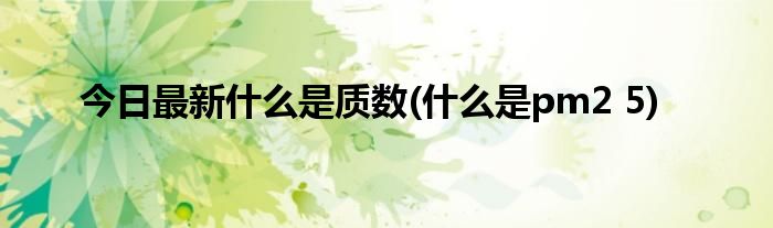 今日最新什么是质数(什么是pm2 5)