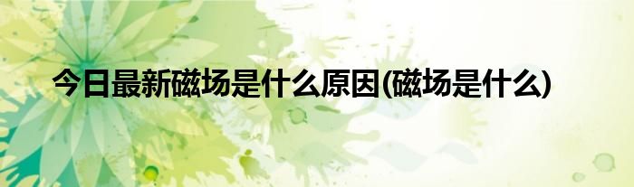 今日最新磁场是什么原因(磁场是什么)