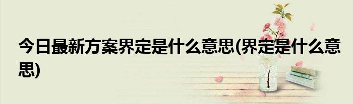 今日最新方案界定是什么意思(界定是什么意思)