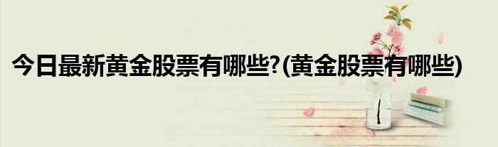 今日最新黄金股票有哪些?(黄金股票有哪些)