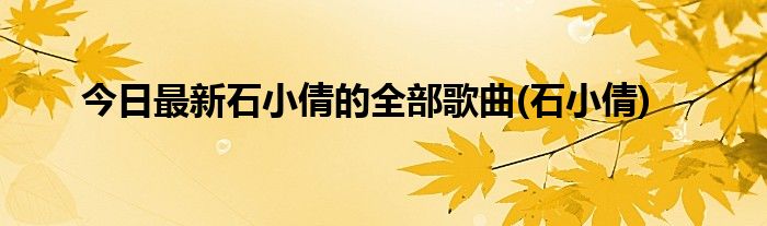 今日最新石小倩的全部歌曲(石小倩)