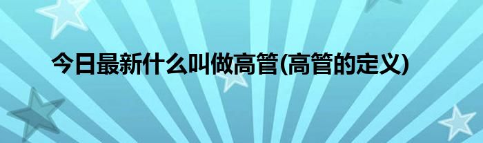 今日最新什么叫做高管(高管的定义)