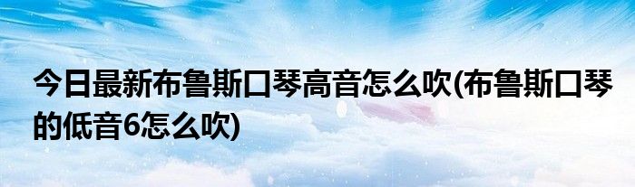 今日最新布鲁斯口琴高音怎么吹(布鲁斯口琴的低音6怎么吹)