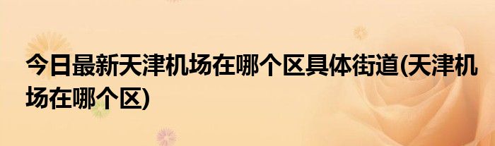今日最新天津机场在哪个区具体街道(天津机场在哪个区)