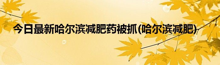 今日最新哈尔滨减肥药被抓(哈尔滨减肥)
