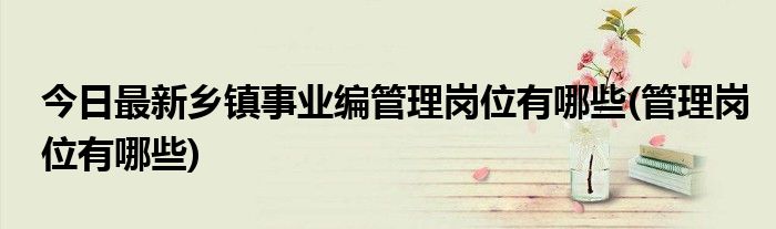 今日最新乡镇事业编管理岗位有哪些(管理岗位有哪些)