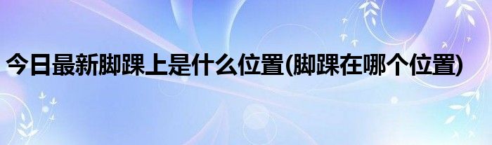 今日最新脚踝上是什么位置(脚踝在哪个位置)