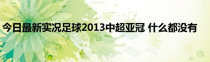 今日最新实况足球2013中超亚冠 什么都没有