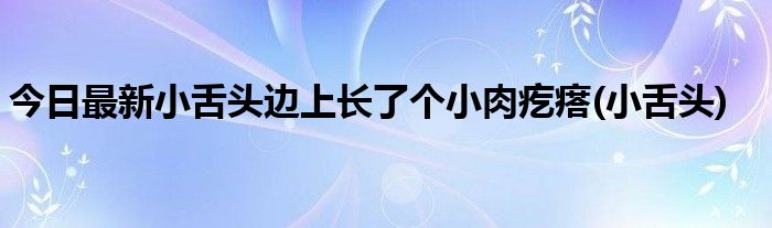 今日最新小舌头边上长了个小肉疙瘩(小舌头)