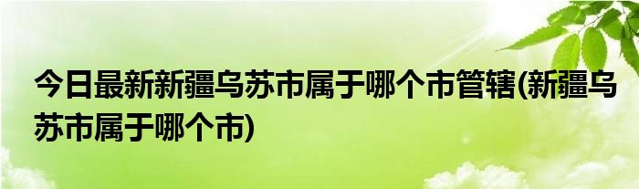 今日最新新疆乌苏市属于哪个市管辖(新疆乌苏市属于哪个市)