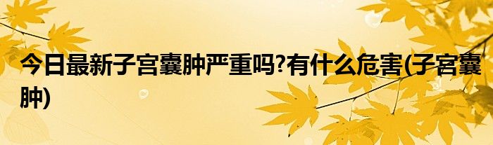 今日最新子宫囊肿严重吗?有什么危害(子宫囊肿)