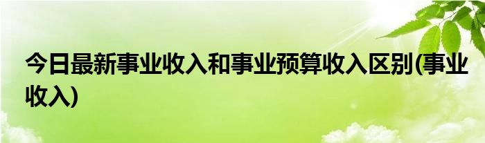 今日最新事业收入和事业预算收入区别(事业收入)