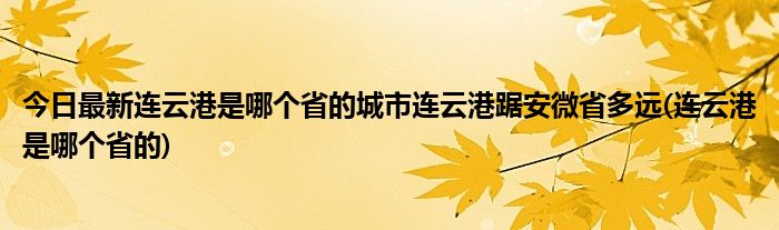 今日最新连云港是哪个省的城市连云港踞安微省多远(连云港是哪个省的)