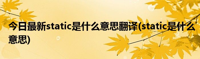 今日最新static是什么意思翻译(static是什么意思)