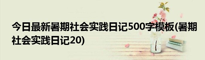 今日最新暑期社会实践日记500字模板(暑期社会实践日记20)