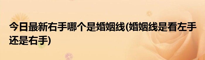 今日最新右手哪个是婚姻线(婚姻线是看左手 还是右手)