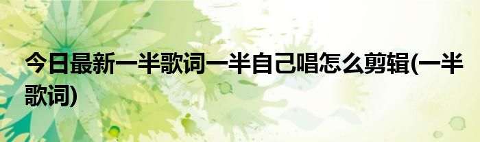 今日最新一半歌词一半自己唱怎么剪辑(一半歌词)