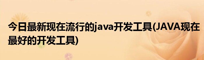 今日最新现在流行的java开发工具(JAVA现在最好的开发工具)