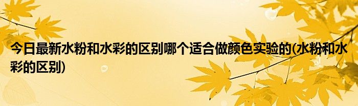 今日最新水粉和水彩的区别哪个适合做颜色实验的(水粉和水彩的区别)