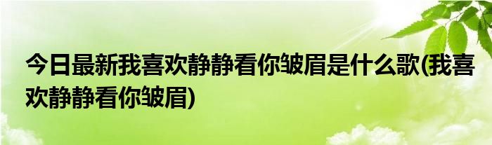 今日最新我喜欢静静看你皱眉是什么歌(我喜欢静静看你皱眉)
