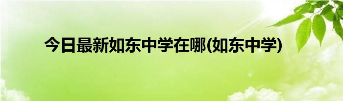 今日最新如东中学在哪(如东中学)