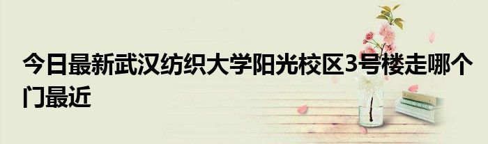 今日最新武汉纺织大学阳光校区3号楼走哪个门最近