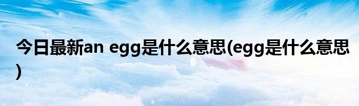 今日最新an egg是什么意思(egg是什么意思)