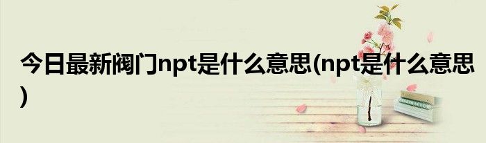 今日最新阀门npt是什么意思(npt是什么意思)