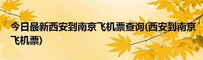 今日最新西安到南京飞机票查询(西安到南京飞机票)